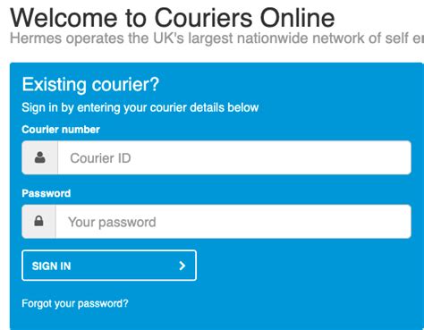 my couriers online log in